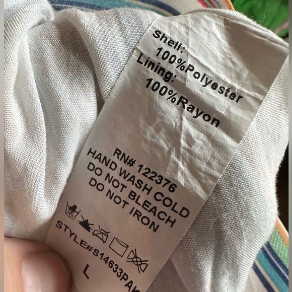 Mustard Seed Striped Front Tie Romper Size Large - Picture 6 of 6